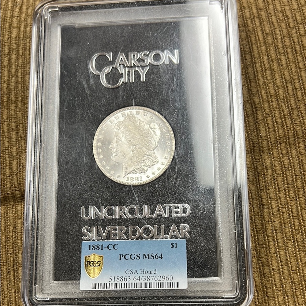 Silver Dollar Coin 1881-CC MS64